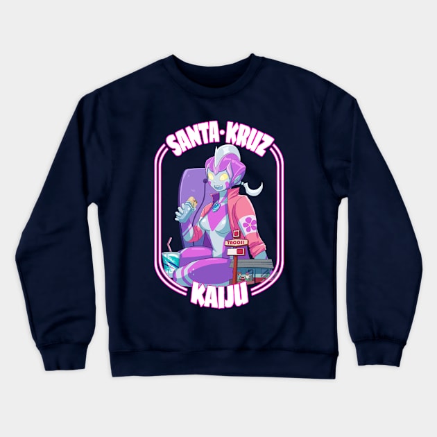 Sapphic Ultra Girl Kaiju Crewneck Sweatshirt by guncannongirl